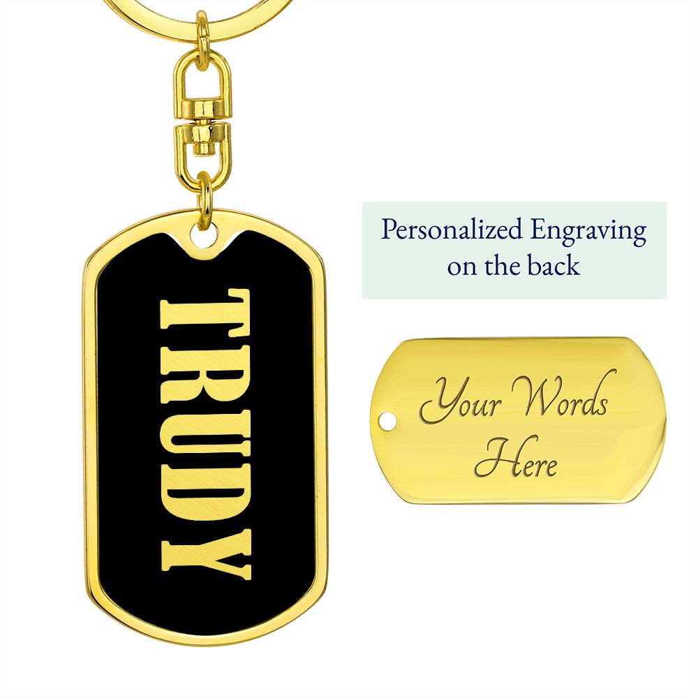 Trudy v02 - Luxury Dog Tag Keychain
