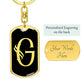 Initial G v001-12 - Luxury Dog Tag Keychain