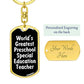 World's Greatest Preschool Special Education Teacher v3 - Luxury Dog Tag Keychain