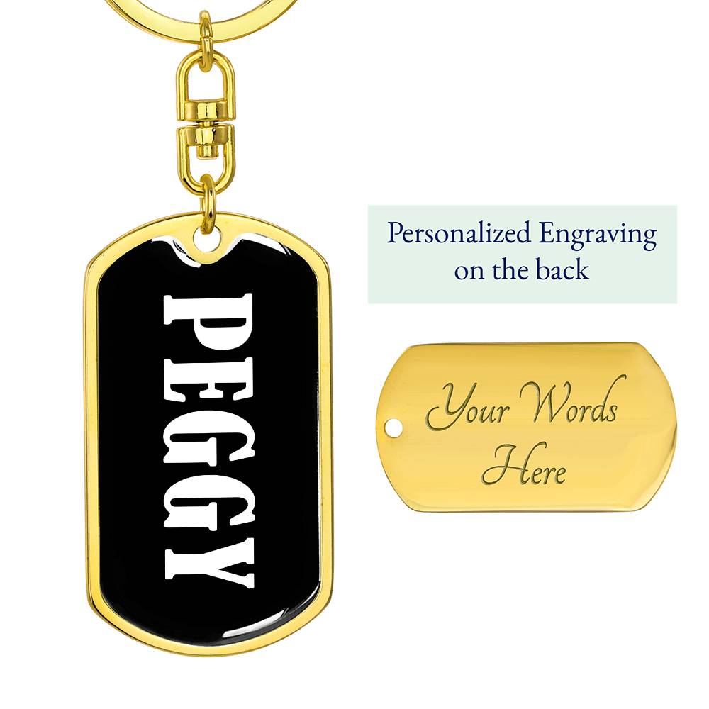 Peggy v01w - Luxury Dog Tag Keychain