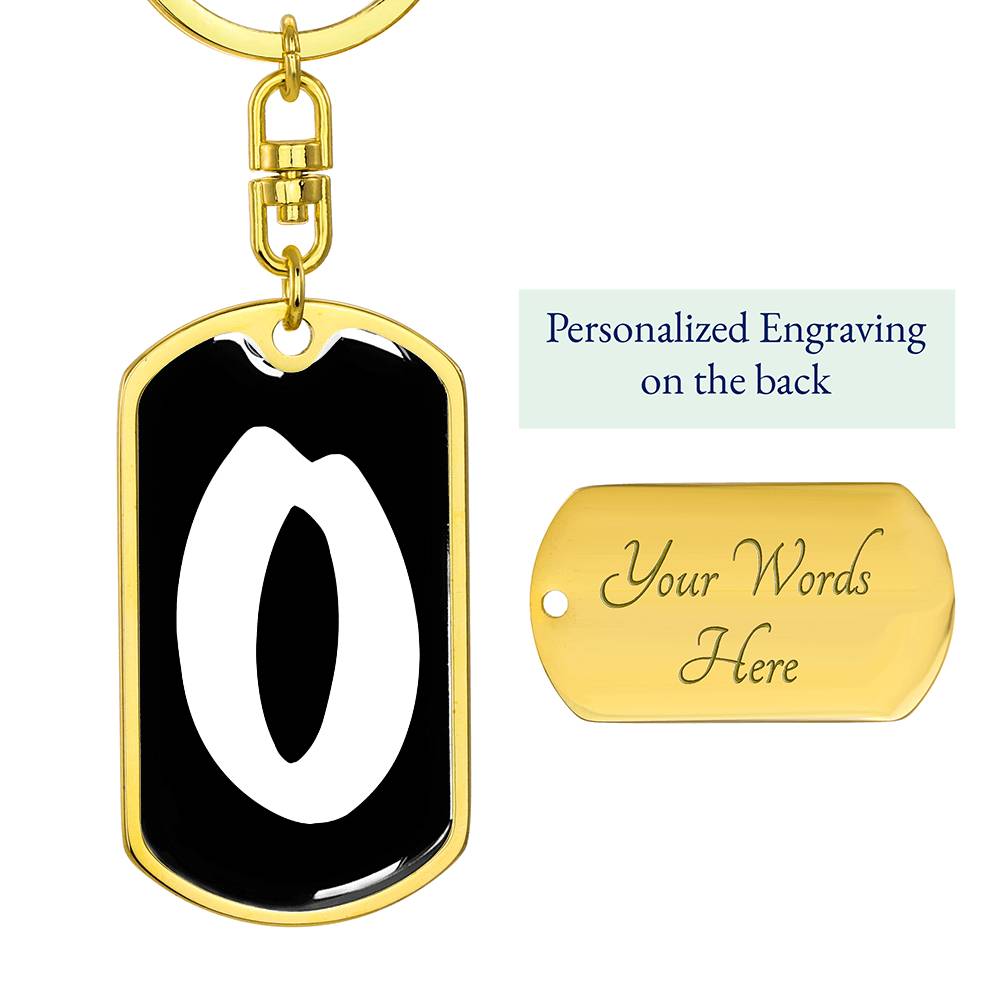Initial O v3b - Luxury Dog Tag Keychain