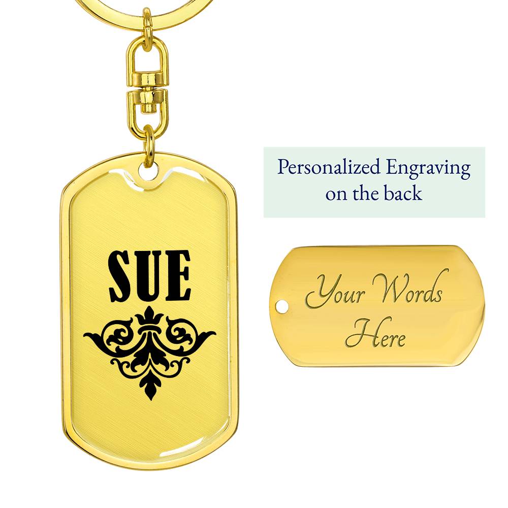 Sue v01a - Luxury Dog Tag Keychain