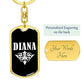Diana v03a - Luxury Dog Tag Keychain