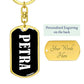 Petra v03 - Luxury Dog Tag Keychain