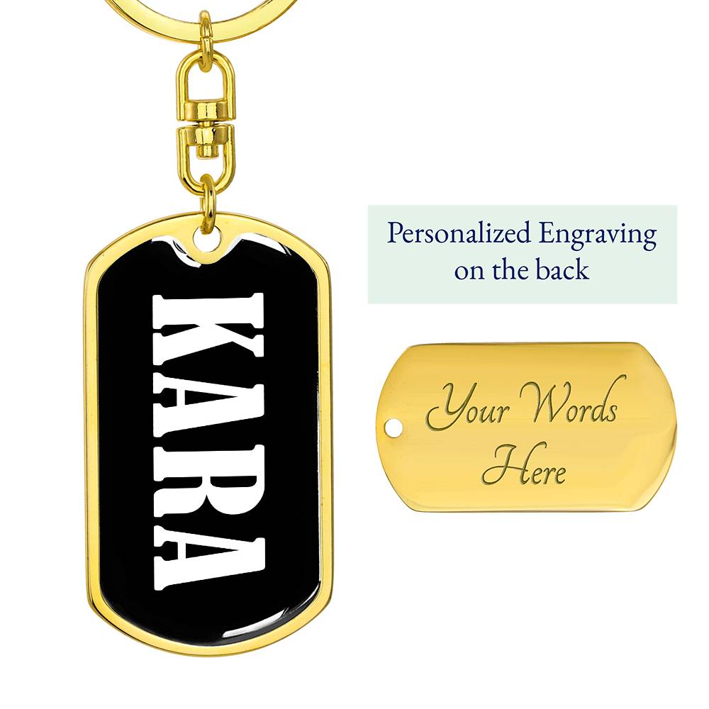 Kara v01w - Luxury Dog Tag Keychain
