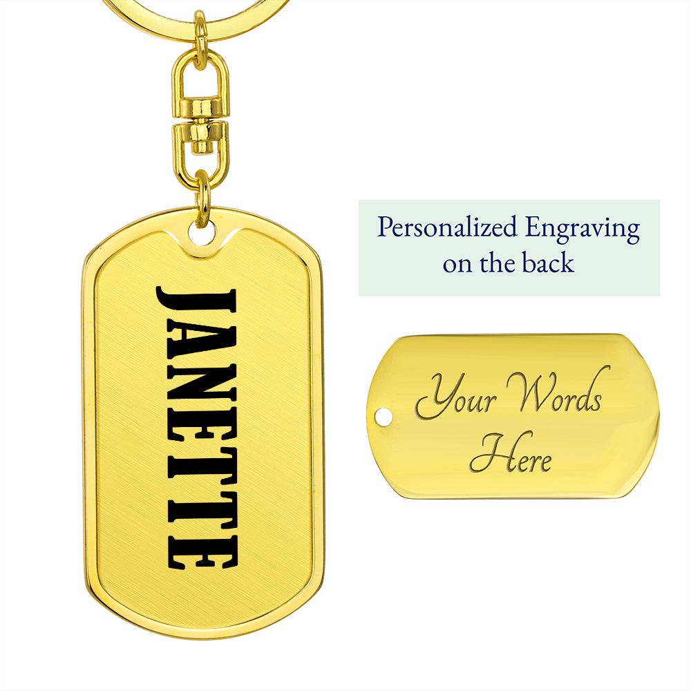 Janette v01 - Luxury Dog Tag Keychain