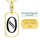Initial O v001-14 - Luxury Dog Tag Keychain