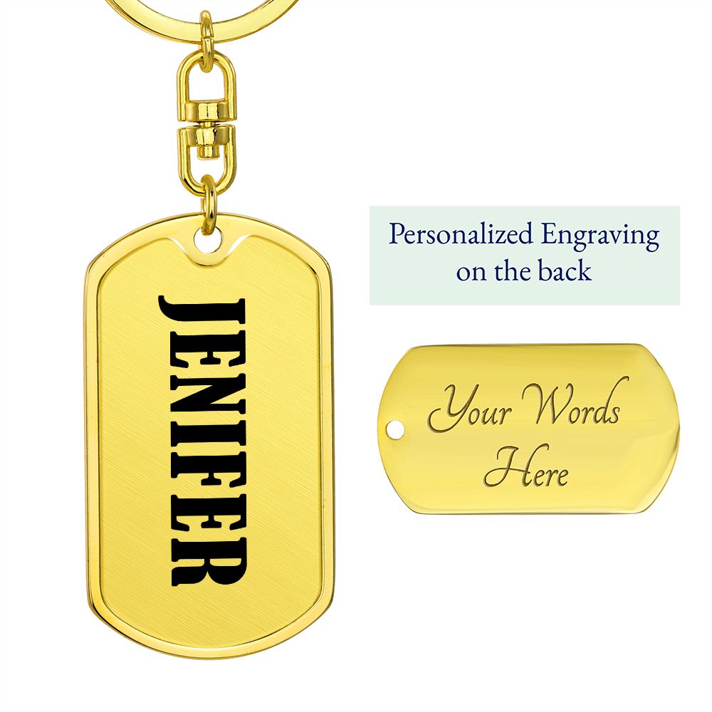 Jenifer v01 - Luxury Dog Tag Keychain