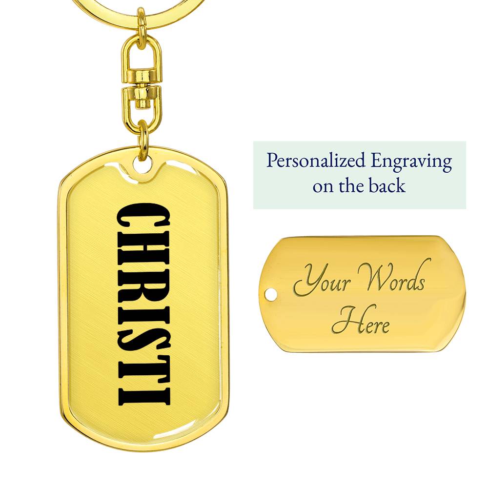 Christi v01 - Luxury Dog Tag Keychain