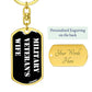 Military Veteran's Wife v3 - Luxury Dog Tag Keychain