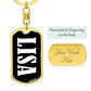Lisa v01w - Luxury Dog Tag Keychain
