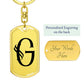 Initial G v001-11 - Luxury Dog Tag Keychain