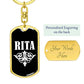 Rita v03a - Luxury Dog Tag Keychain