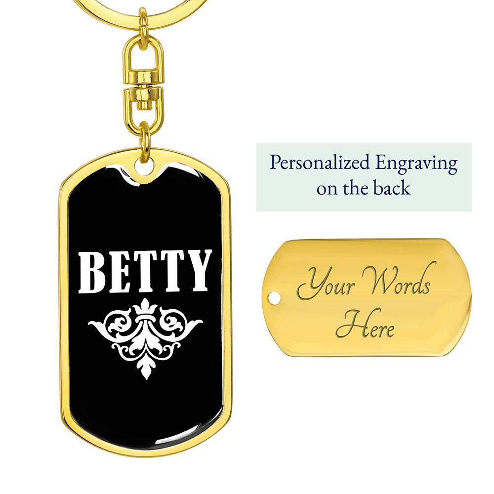 Betty v03a - Luxury Dog Tag Keychain
