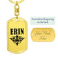 Erin v01a - Luxury Dog Tag Keychain