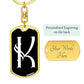 Initial K v001-13 - Luxury Dog Tag Keychain