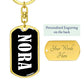 Nora v01w - Luxury Dog Tag Keychain