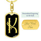 Initial K v001-12 - Luxury Dog Tag Keychain