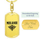 Melanie v01a - Luxury Dog Tag Keychain