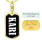 Kari v01w - Luxury Dog Tag Keychain