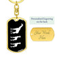 Mama Giraffe With 2 Calves v3 - Luxury Dog Tag Keychain