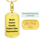 World's Greatest Scientific Products Sales Representative - Luxury Dog Tag Keychain