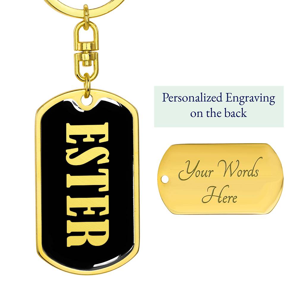Ester v02 - Luxury Dog Tag Keychain