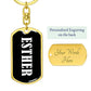 Esther v01w - Luxury Dog Tag Keychain