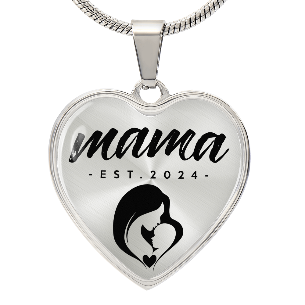 Mama, Est. 2024 - Heart Pendant Luxury Necklace
