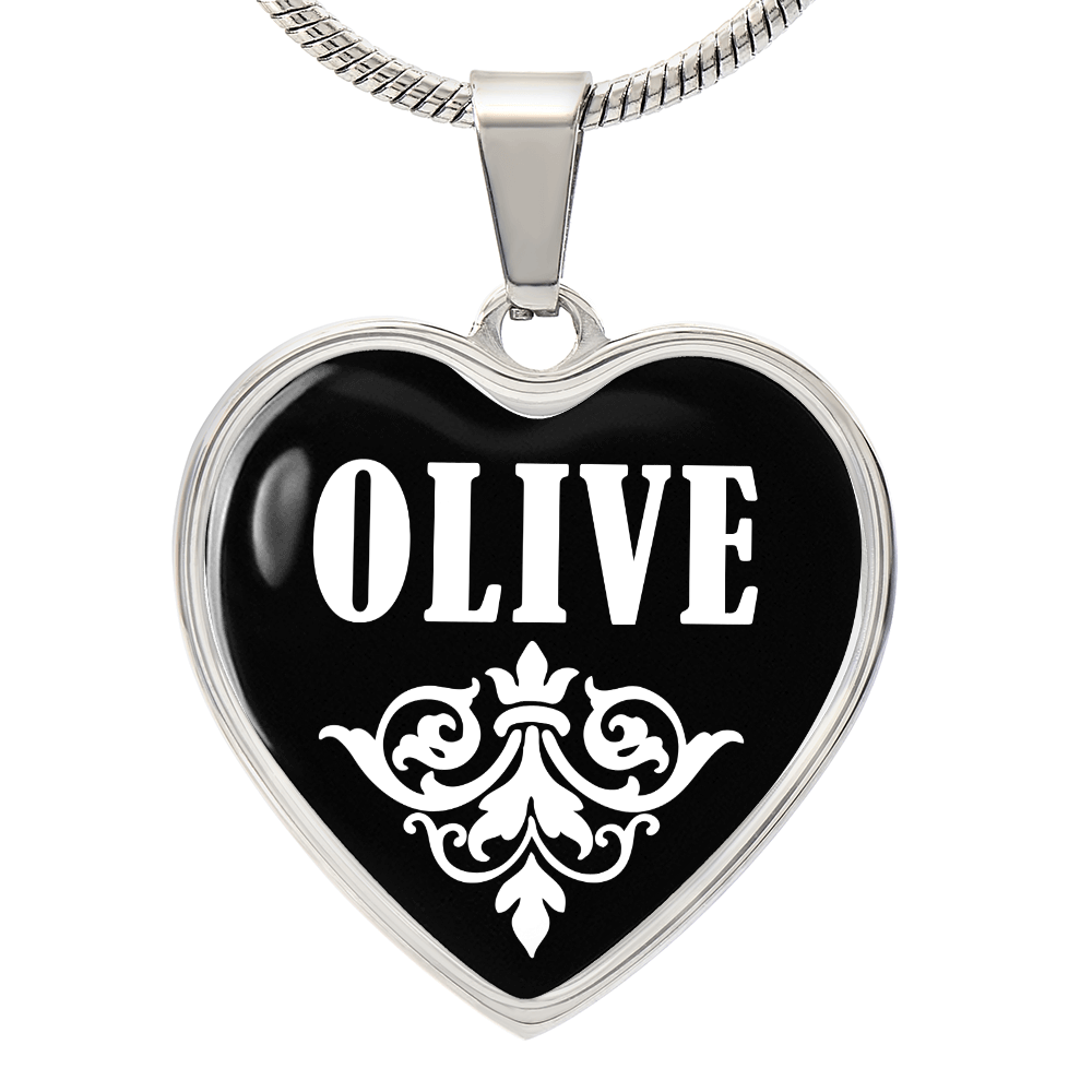 Olive v03 - Heart Pendant Luxury Necklace