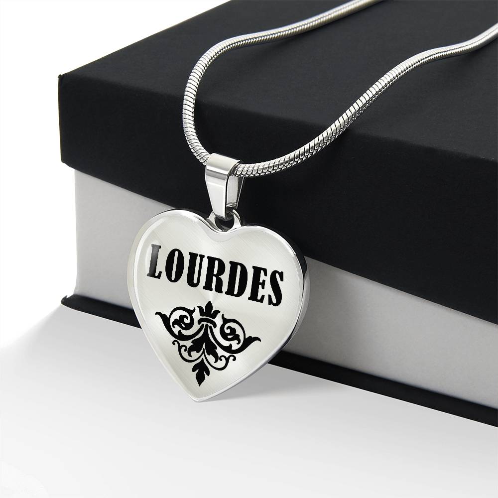 Lourdes v01 - Heart Pendant Luxury Necklace