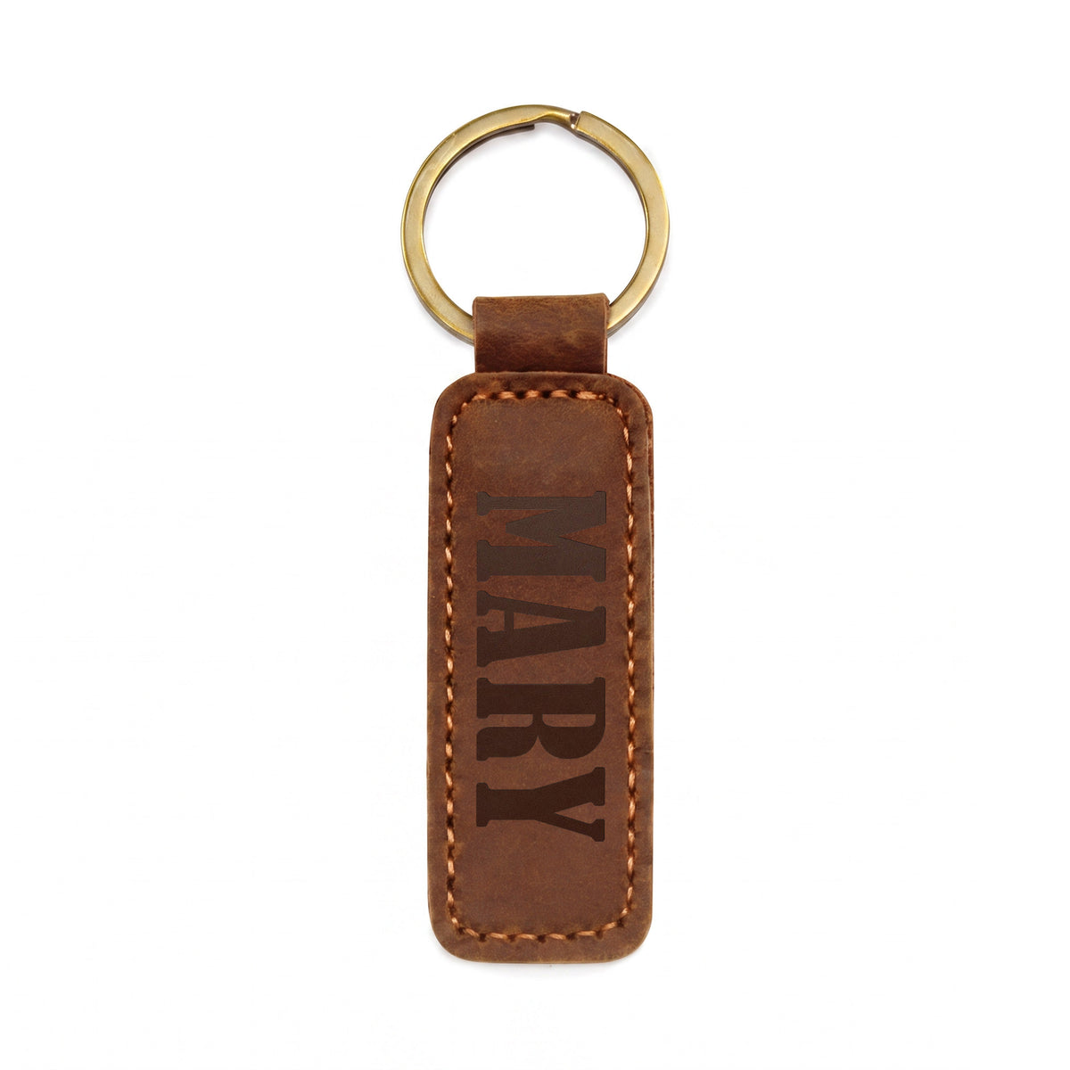 Mary - Engraved Leather Keychain