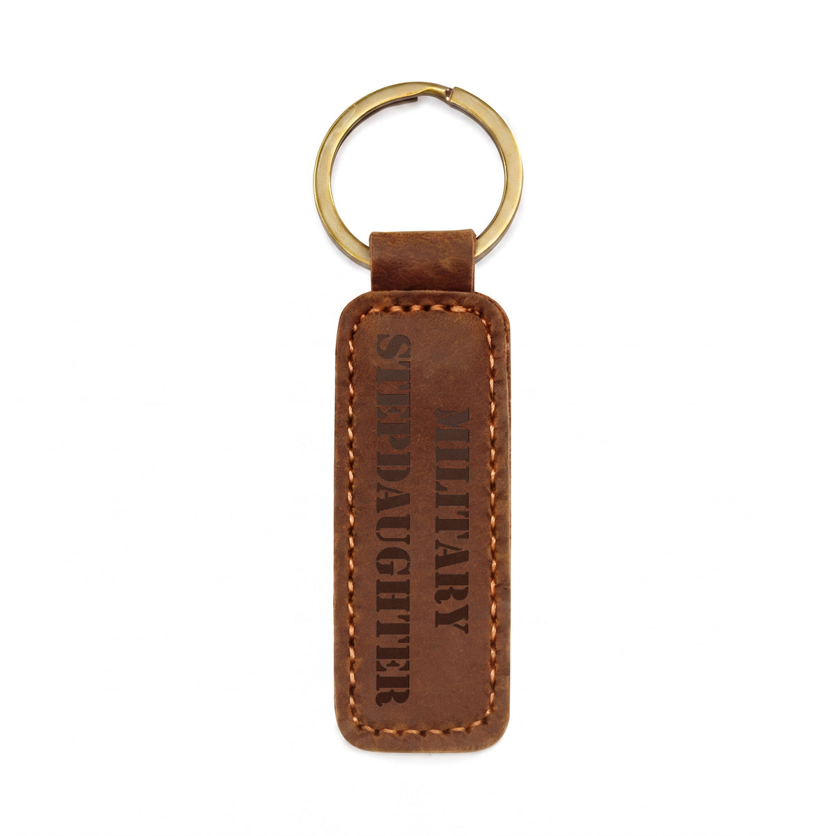 Military Stepdaughter - Engraved Leather Keychain