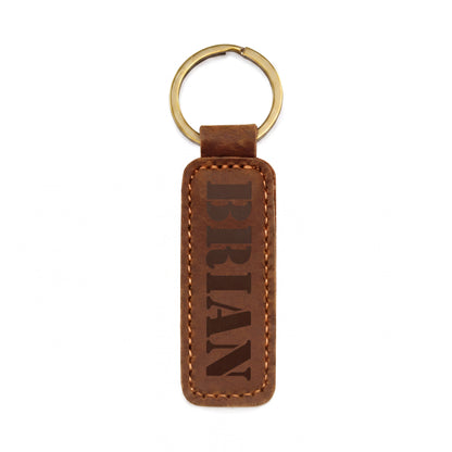 Brian - Engraved Leather Keychain