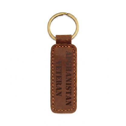 Afghanistan Veteran - Engraved Leather Keychain
