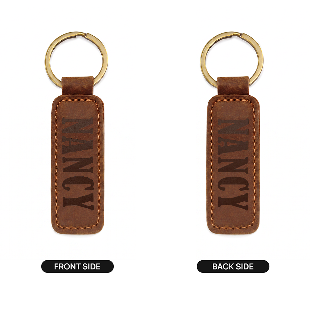 Nancy - Engraved Leather Keychain