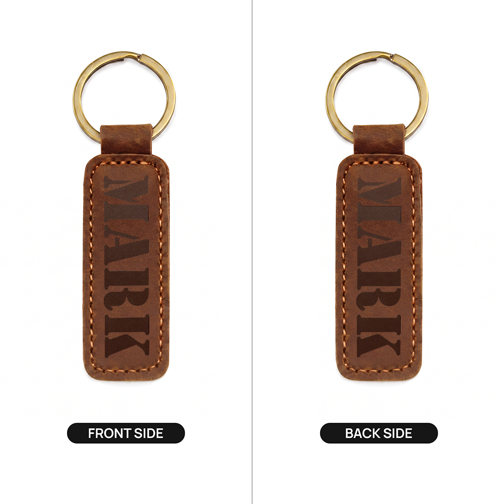 Mark - Engraved Leather Keychain