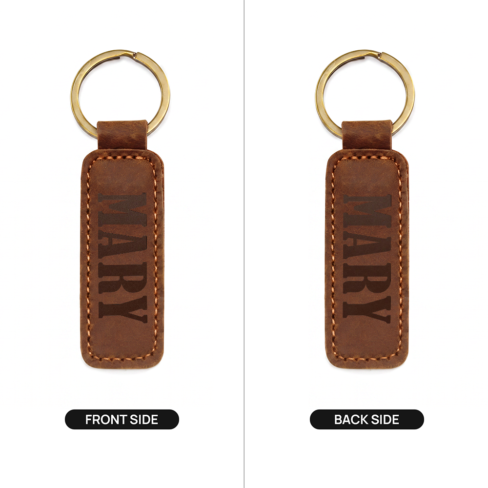 Mary - Engraved Leather Keychain