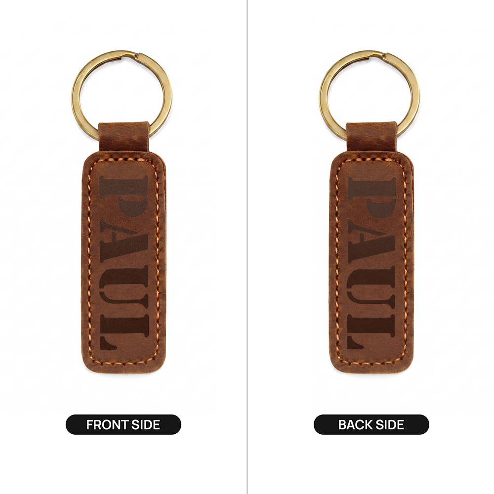 Paul - Engraved Leather Keychain