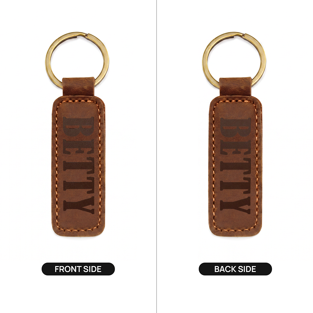 Betty - Engraved Leather Keychain