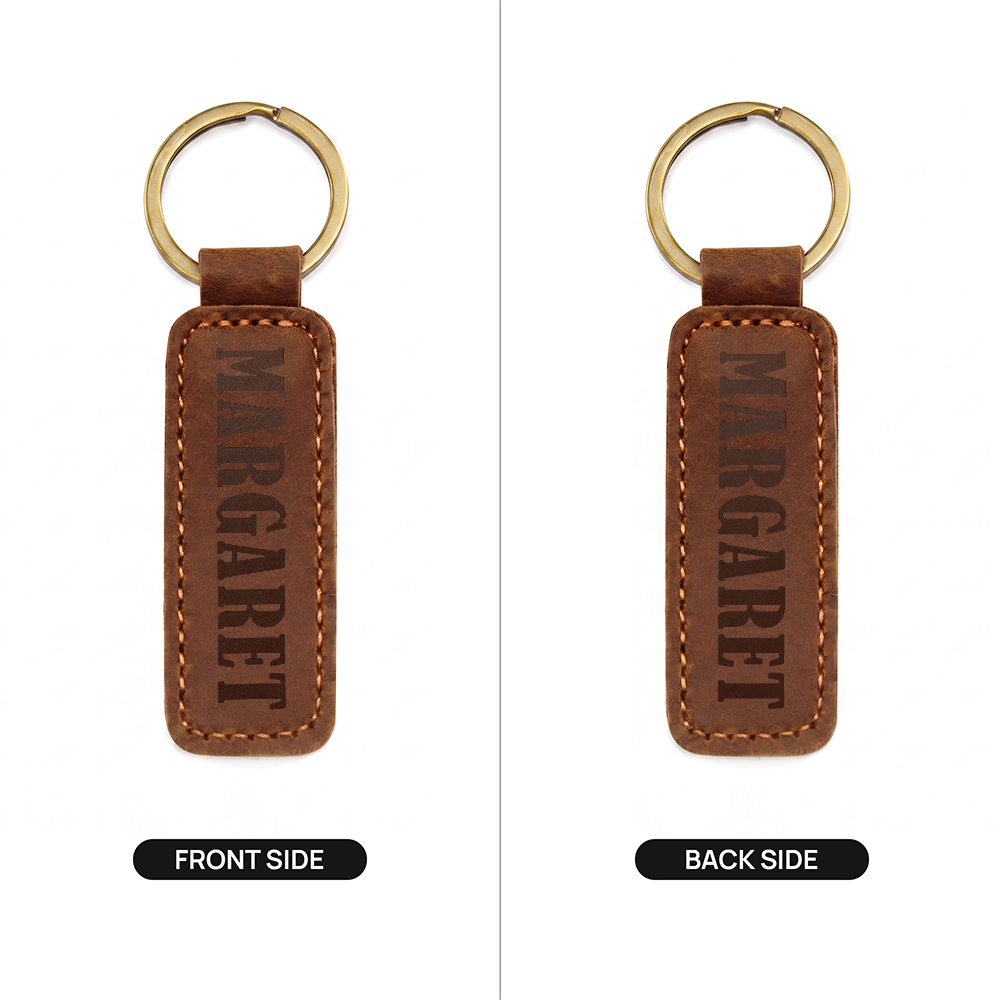 Margaret - Engraved Leather Keychain