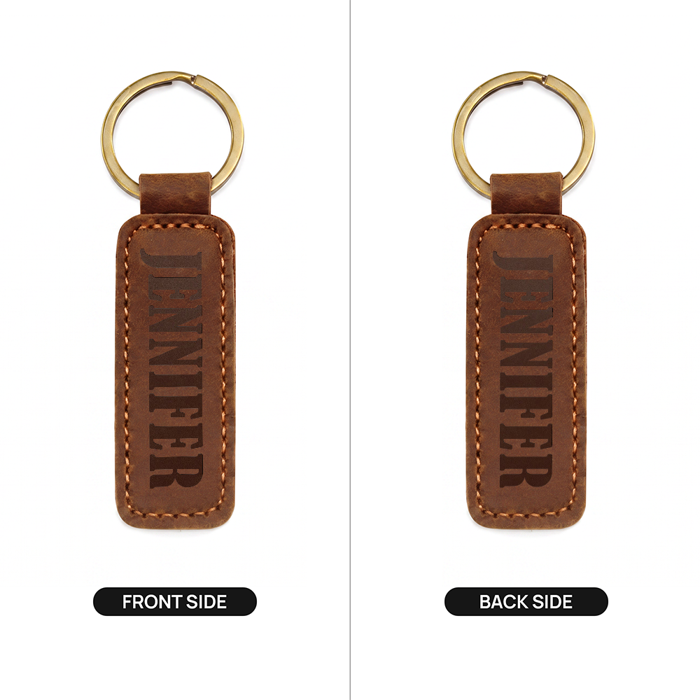 Jennifer - Engraved Leather Keychain