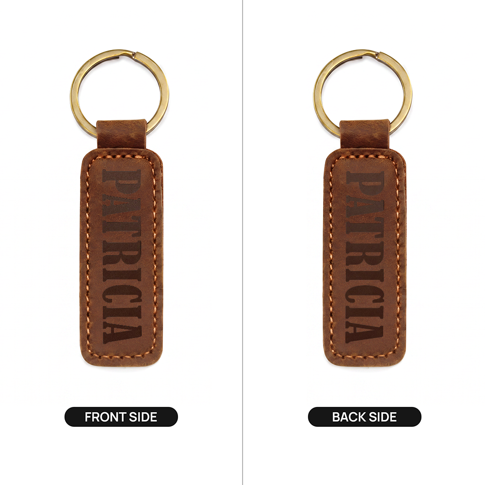 Patricia - Engraved Leather Keychain