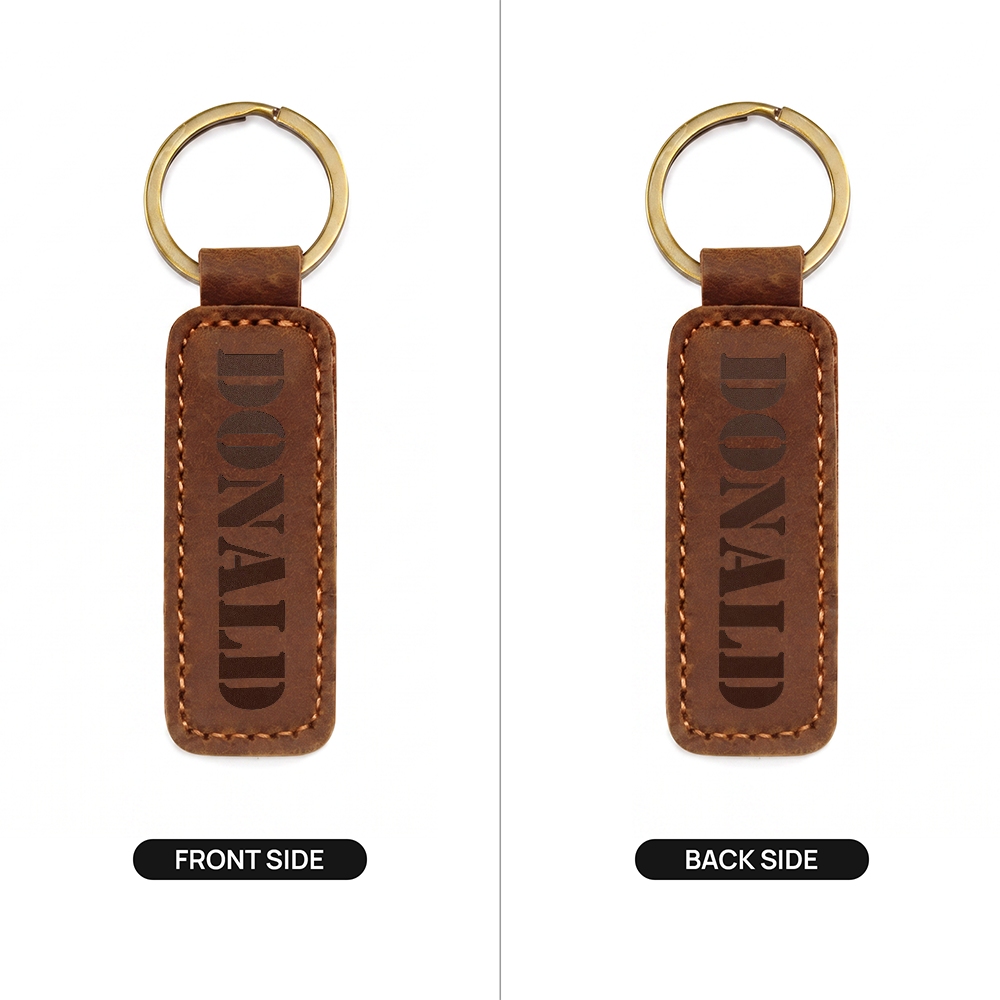 Donald - Engraved Leather Keychain