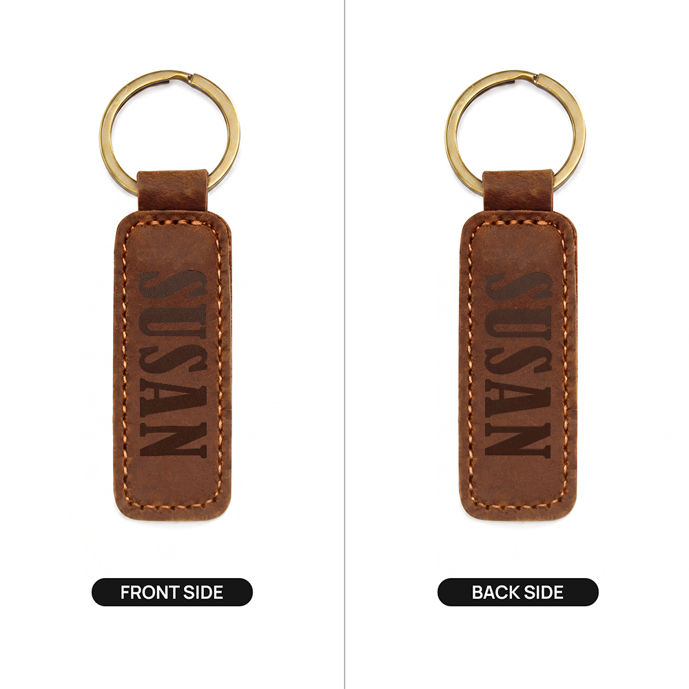 Susan - Engraved Leather Keychain