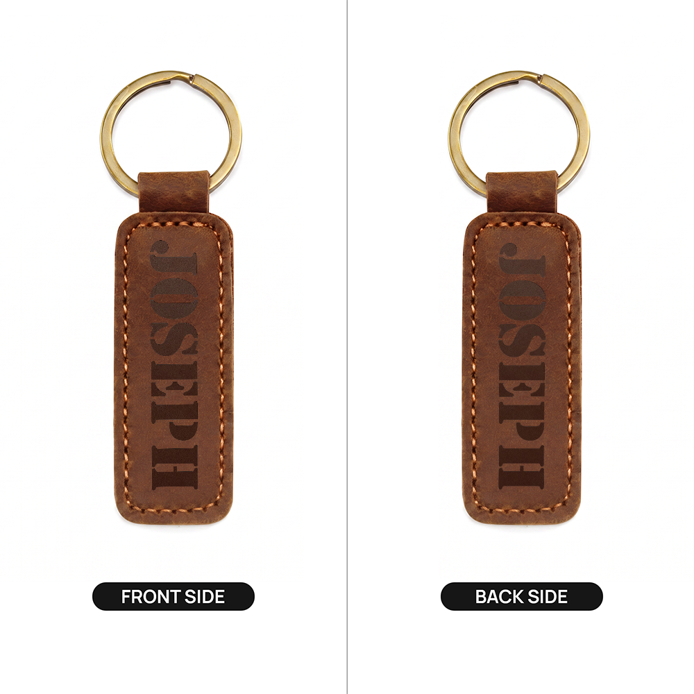 Joseph - Engraved Leather Keychain