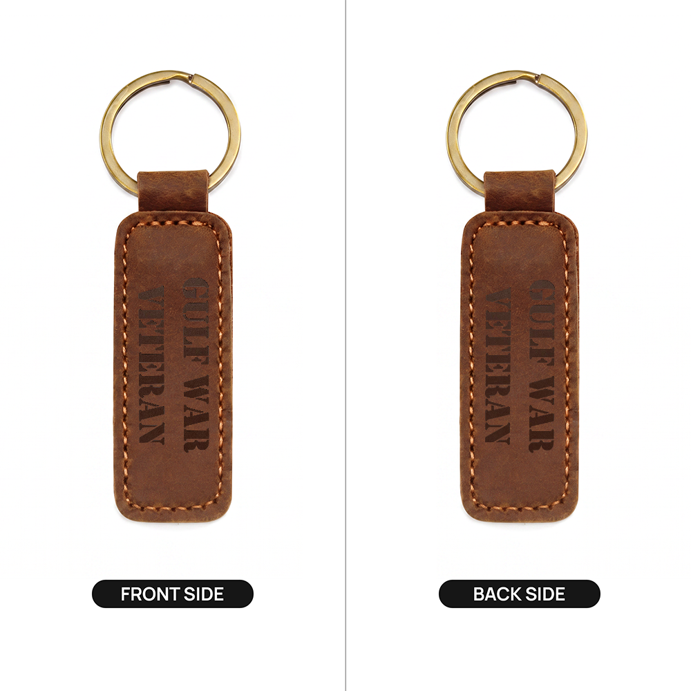 Gulf War Veteran - Engraved Leather Keychain