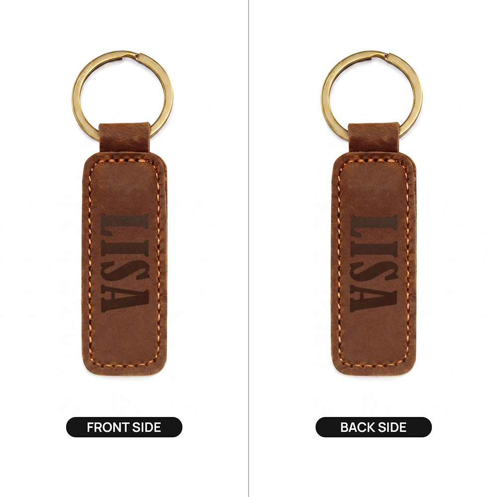 Lisa - Engraved Leather Keychain