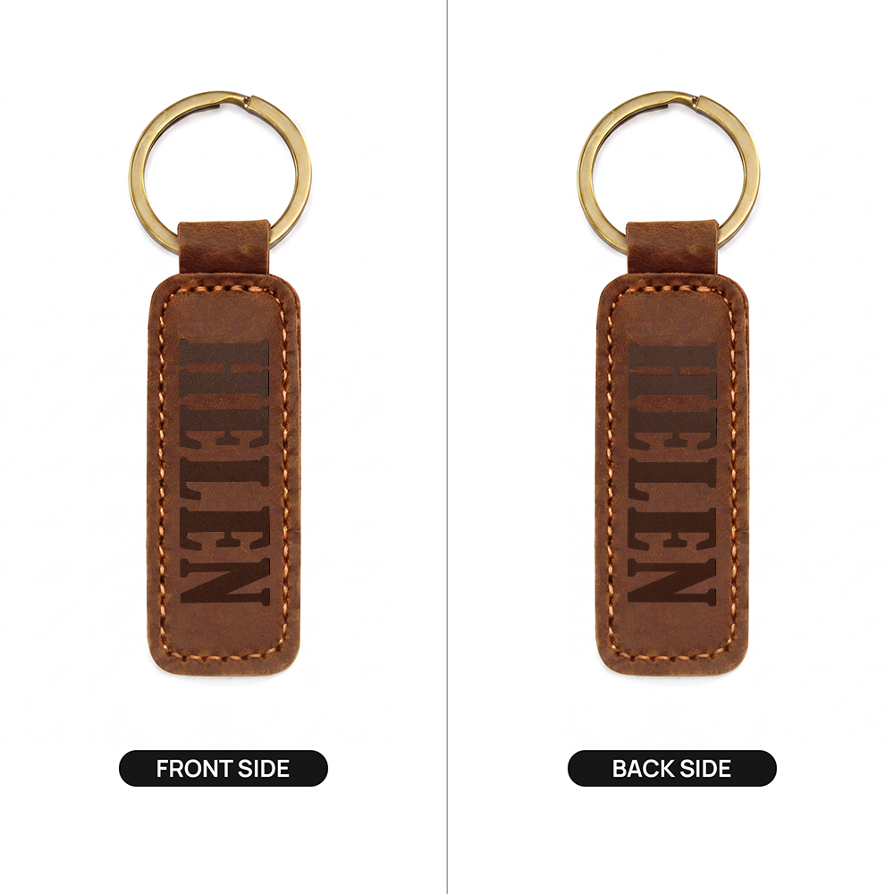 Helen - Engraved Leather Keychain