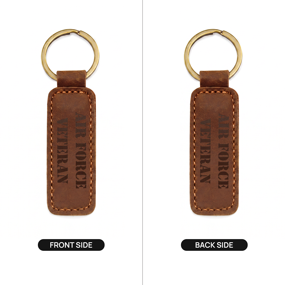 Air Force Veteran - Engraved Leather Keychain